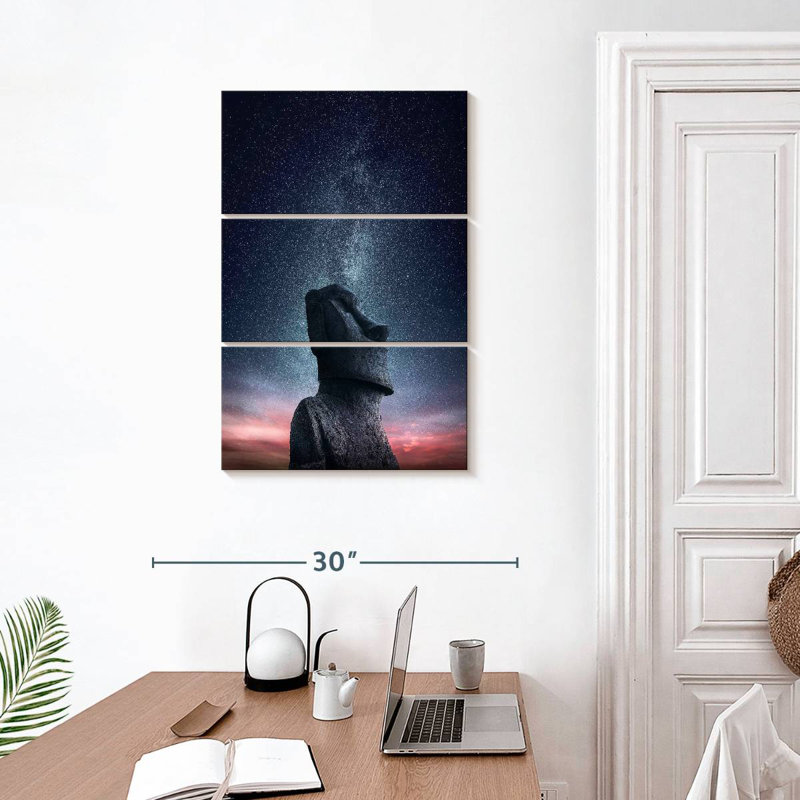 Tergel Moai At Night, 32" H x 20" W