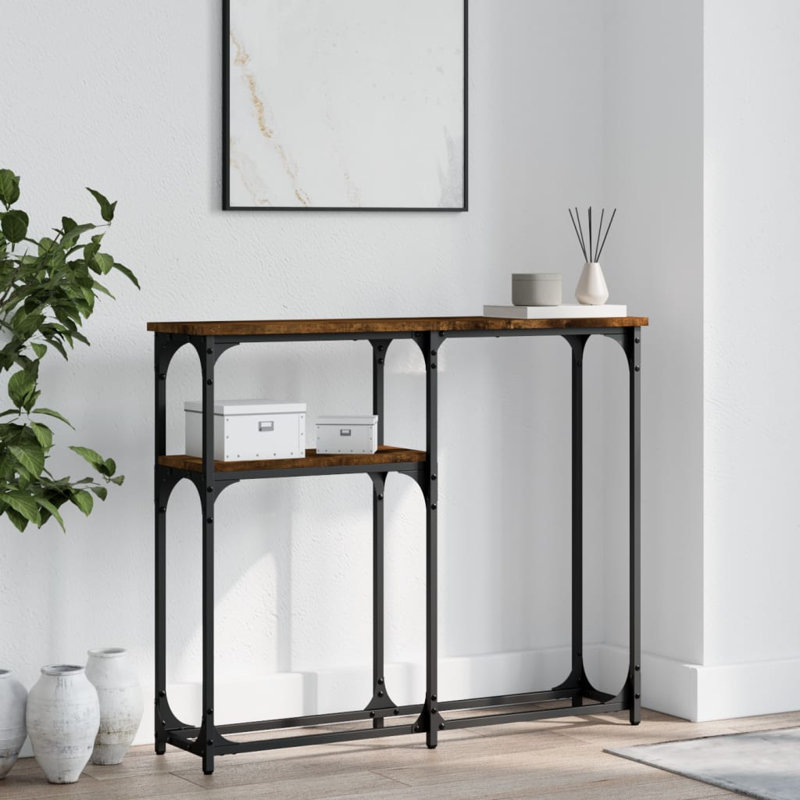 Console Table, Smoked Oak, 75cm H x 90cm W x 22.5cm D