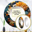 «Radwan» orange sarcelle Botanical Whirlwind II - miroir décoratif botanique-382495436