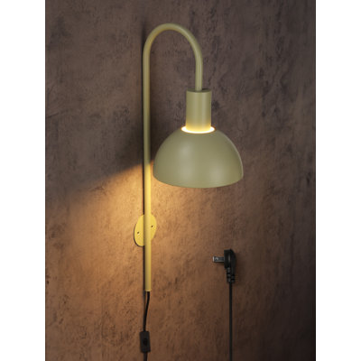 Plug-in Wall Sconce, Metal Indoor Wall Lamp, E26 Base, Max 20W LED, Bulb Not Included, Green