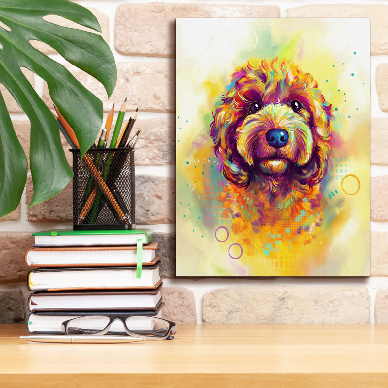 «Pop Art Goldendoodle» par Furbaby Affiliates, art mural sur toile, H 16 po x l 12 po x P 0,75 po