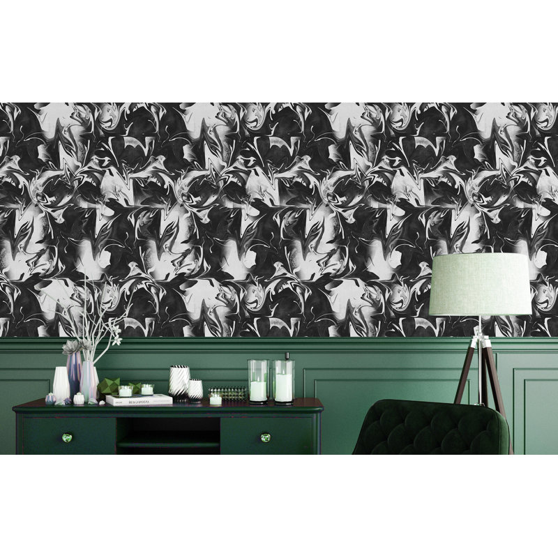 Abstract Wallpaper Double Roll, Black/White