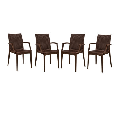 Brown Color Indoor/Outdoor Side Chair - Set of 4