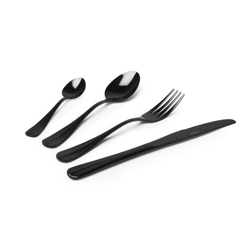 Cutlery Set 24 Pieces, Black