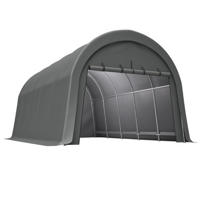 Abri d'auto robuste de 12 pi x 20 pi, garage portatif en acier de qualité commerciale, remise extérieure imperméable et résistante au vent et à la neige pour camions, voitures, bateaux et équipement