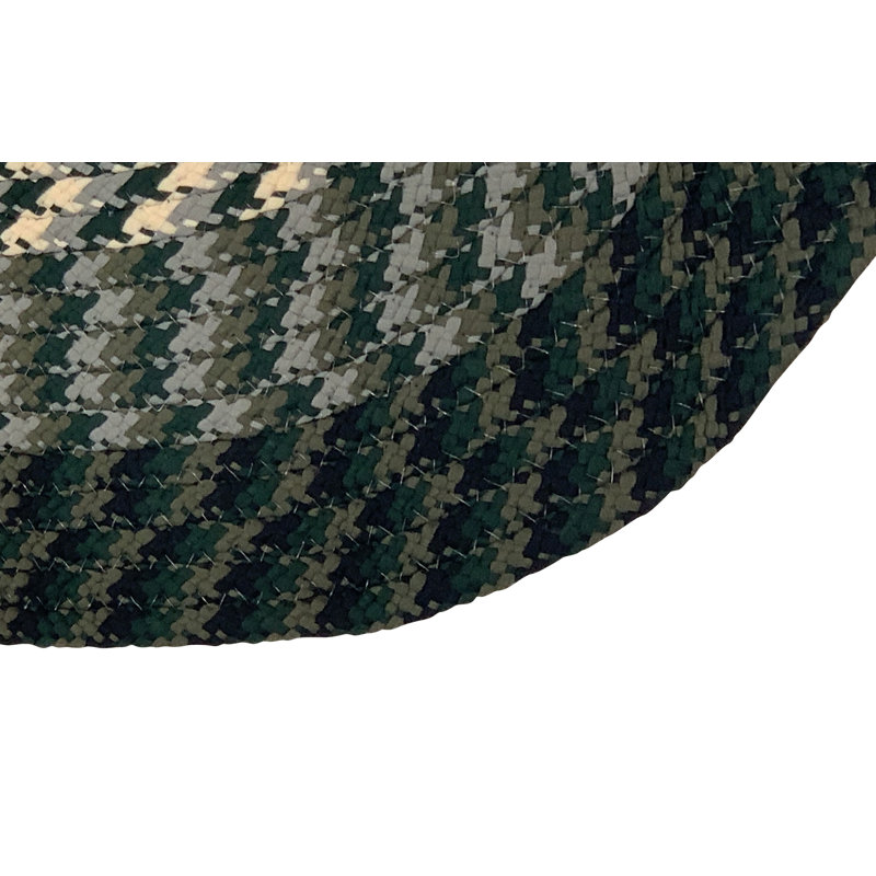 Orme Hand Braided Hunter Area Rug, Oval 60" x 96"