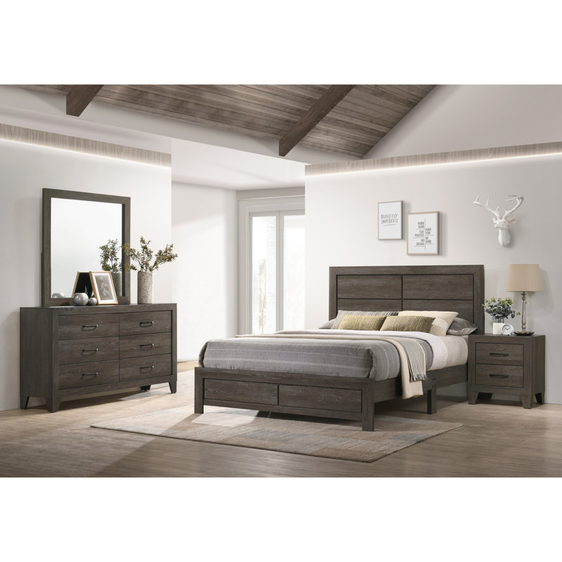 Commode 6 tiroirs pour rangement latéral, Brun