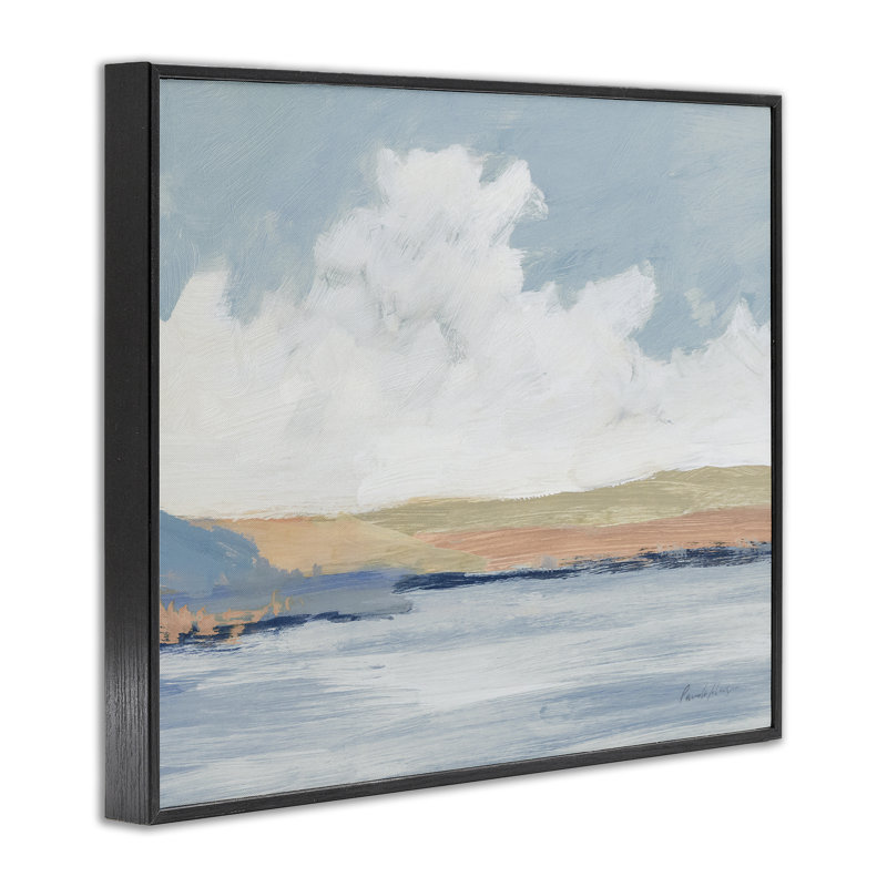 «Pastel River Landscape», art numérique par Pamela Munger, Giclée encadrée noir minuit, H 11 po x l 14 po
