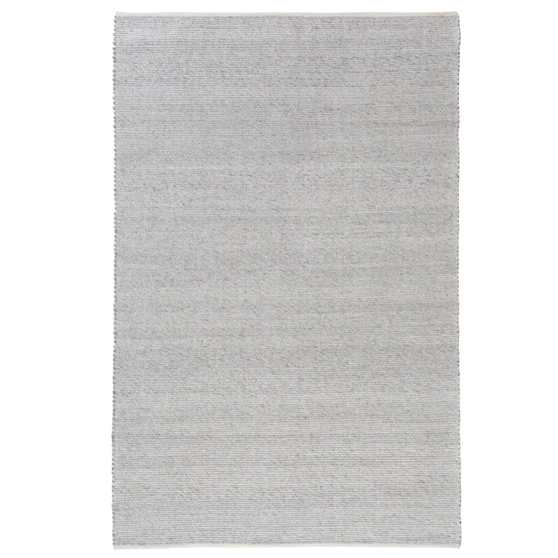  Tapis intérieur/extérieur contemporain en polyester uni tissé à la main, Rectangle 10 pi x 14 pi, Ivoire / Argent