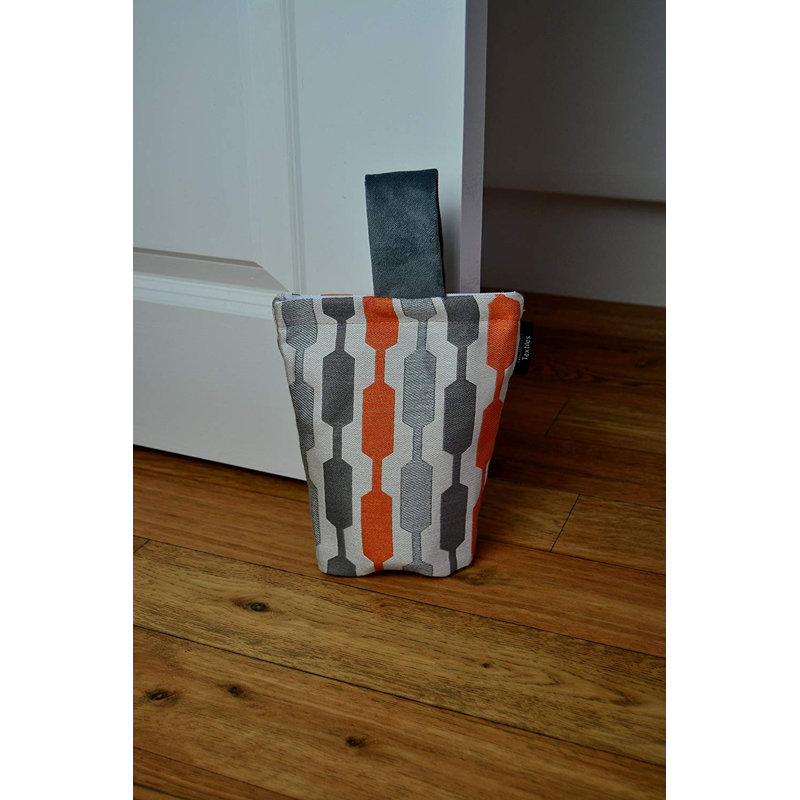 Zebedee Door Wedge Weighted Floor Stop, Orange/Grey