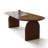 Nut-brown Oval Solid Wood Dining Table-1565034593
