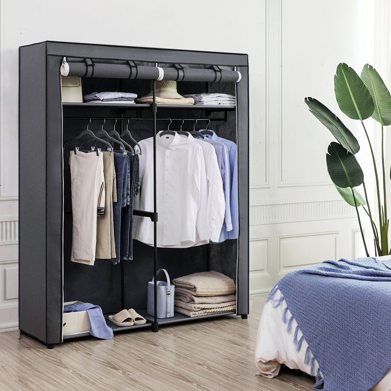 Illughi 140cm Portable Wardrobe, Grey
