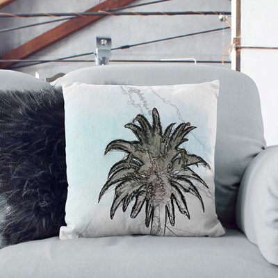 Lone Palm Tree Cushion with Filling