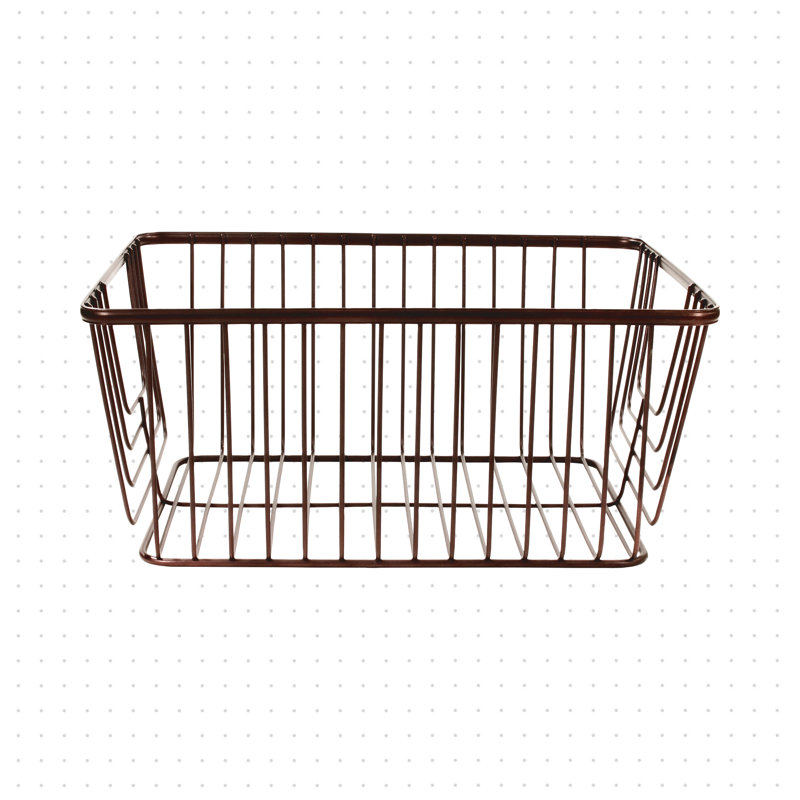 Panier en métal Ashley, Bronze, H 6,5 po x l 11,75 po x P 14,75 po