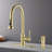 Stainless Steel Pull Down Kitchen Faucet With Soap Dispenser-111235484