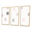 «Grey and Pink Pastel Geometrics», ensemble de 3 reproductions sur toile flottantes-587591878-587591879