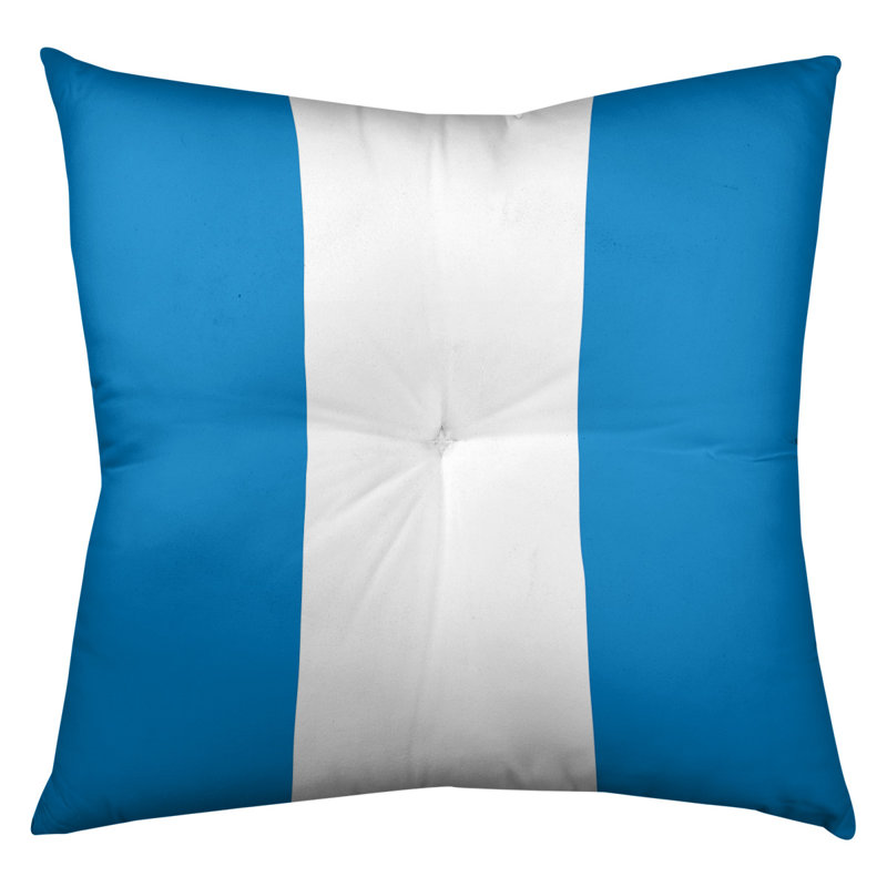  Coussin de sol touffeté, 30 po x 30 po, Bleu poudre / Blanc