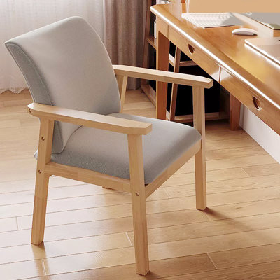 Upholstered Solid Wood Dining Chair Accent Chair Classic Armchair Reading Chair