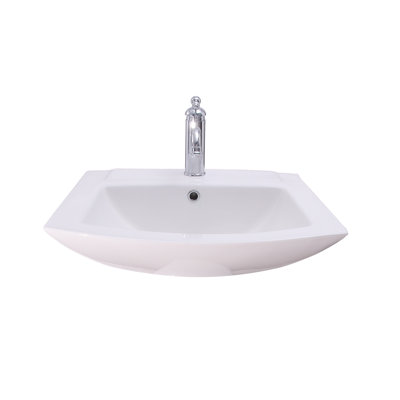 Barclay Burke 18.12'' White Vitreous China Rectangular Bathroom Sink with Overflow