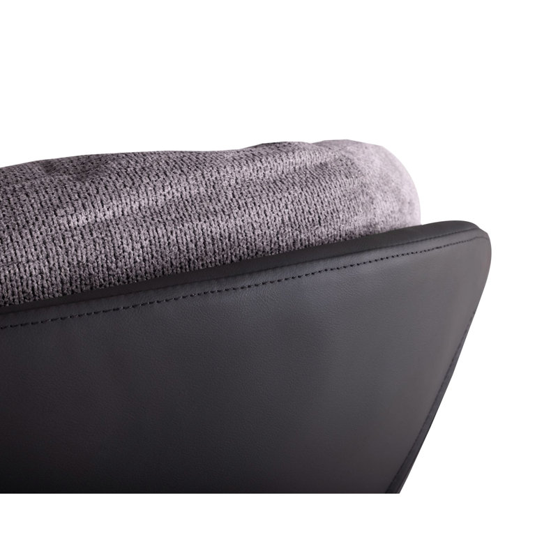 Gray 360° Swivel Chair - Dual Material, Chenille & Faux Leather, Construction For Various Rooms Modern Chair, Gray, Rotation, Ergonomic Design A Stylish Office