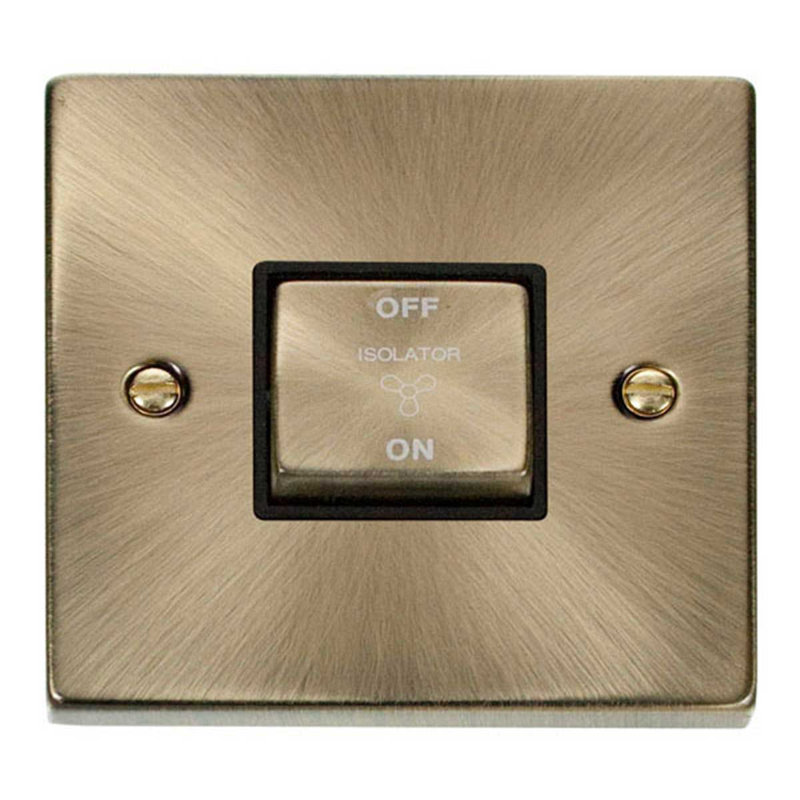 Antique Brass 10A 1 Gang Ingot 3 Pole Fan Isolation Switch