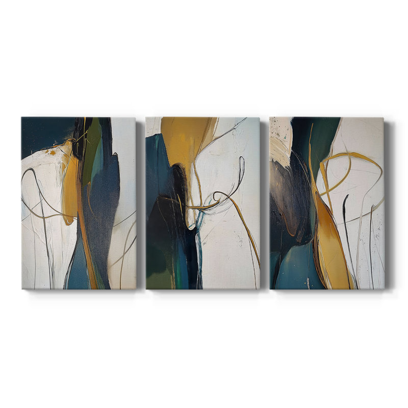 Série ABSTRACT DCxxi - Toile tendue sur mesure - 3 pièces, H 36 po x l 72 po
