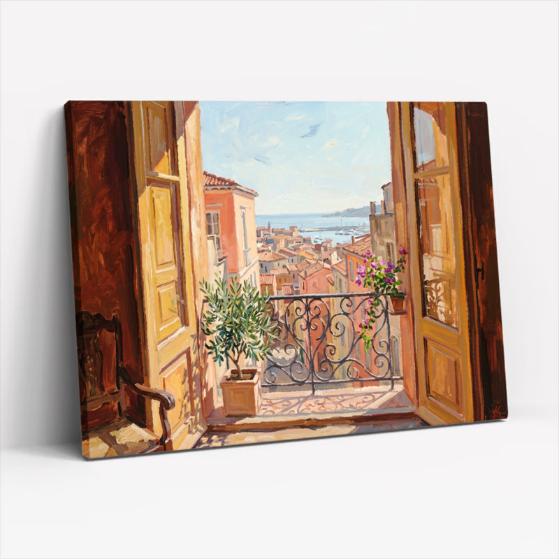 Ensemble de 1 tableau sur toile avec vue du balcon, 16"H x 24"W, Wrapped Canvas