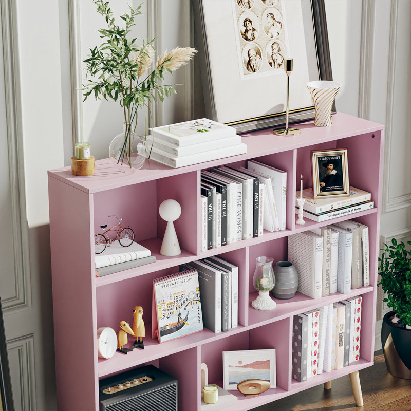 Bibliothèque Marlik, (8 tablettes) H 42,5 po x l 39,4 po x P 9,4 po, Rose
