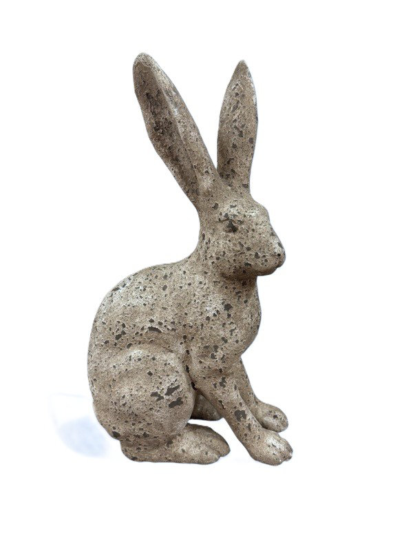 Figurine de lapin rustique en résine, H 18,5 po x l 11 po x P 6,5 po