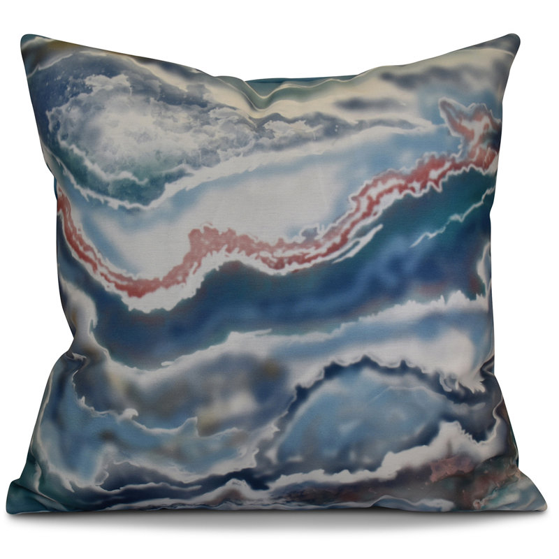 HH Revival Abstract Reversible Throw Pillow, Blue, 18"x18"