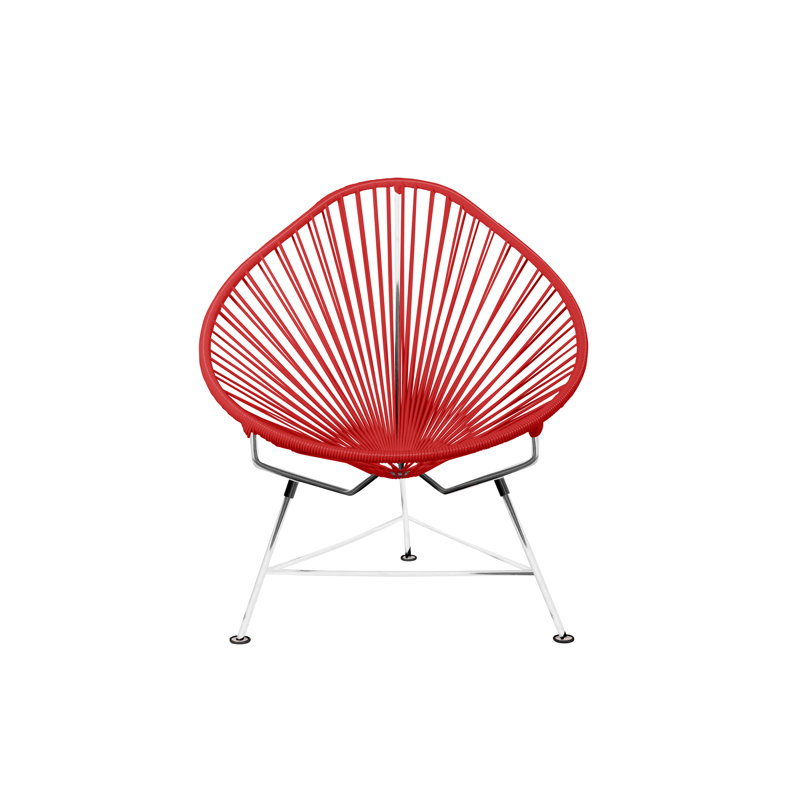 Chaise de jardin, Rouge / chrome