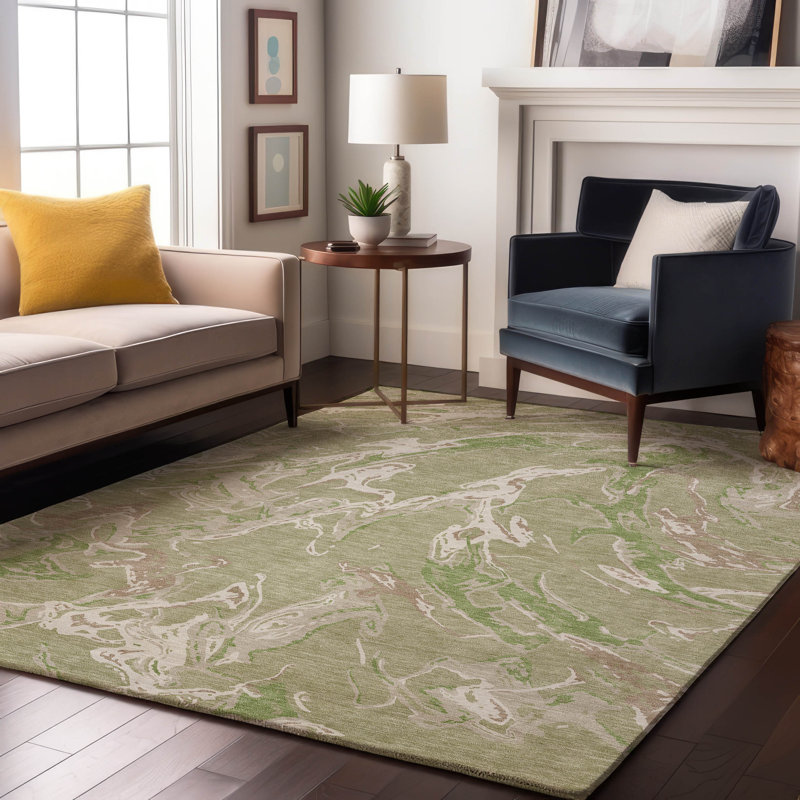 Premium Machine Washable Corum AMF1035 Abstract Rug, Rectangle 8' x 10'