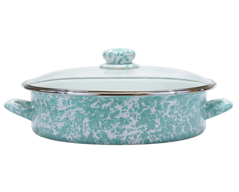 Swirl Saute Pan with Lid, 8 Qt., Sea Glass