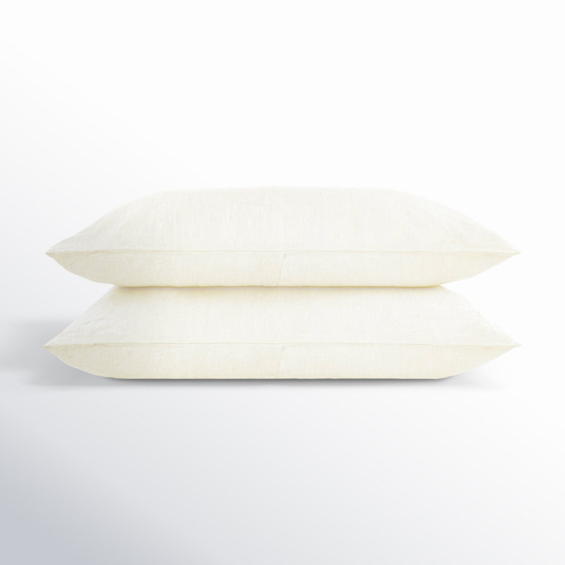 100% French Linen Pillowcase Set, Cream, Standard Pillowcase