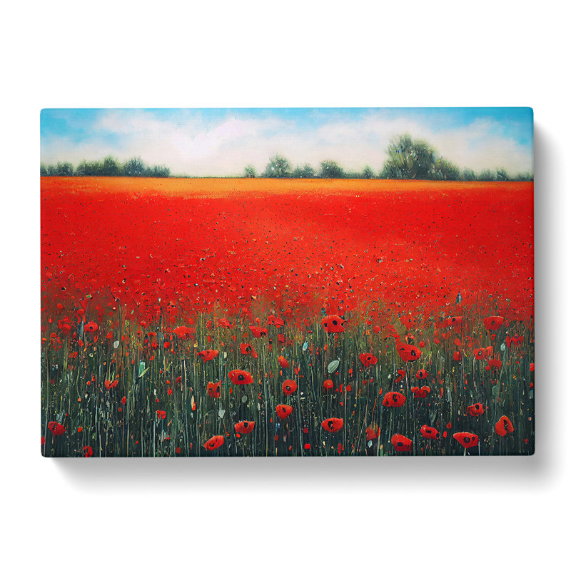Enthralling Poppies Flowers - Wrapped Canvas Painting, 40cm H x 60cm W x 3cm D