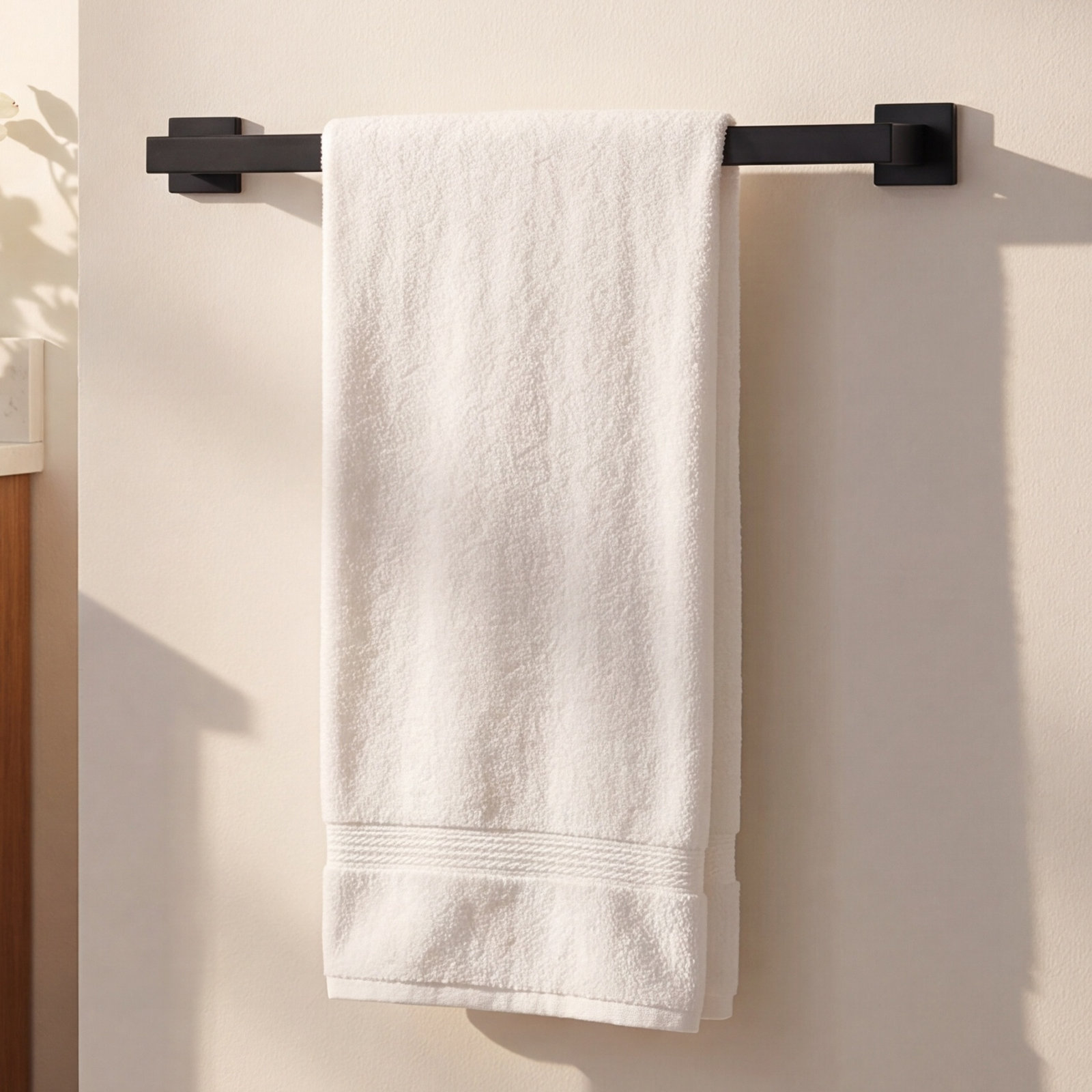 24" Wall-Mounted Stainless Steel Towel Bar, Matte Black, 3.13'' H X 23.75'' L X 2.19'' D
