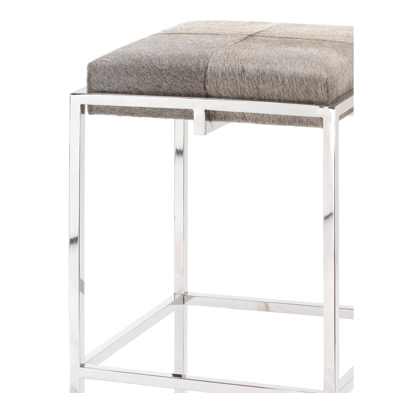 Stool, Bar Stool (33" Seat Height), Gray/Silver