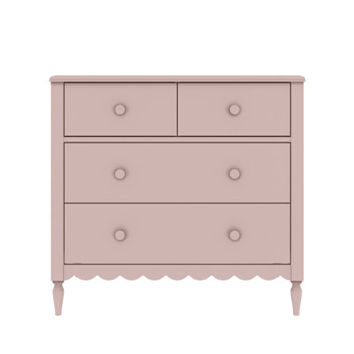 Commode 4 tiroirs Charlotte, rose fleur