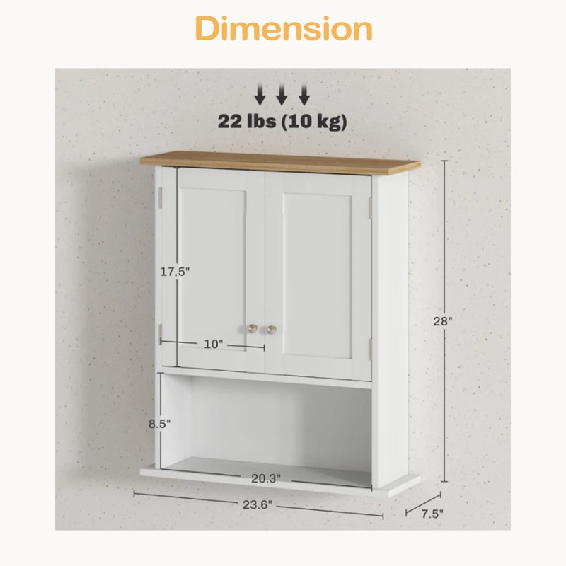 Armoire de rangement murale robuste, armoire murale chic