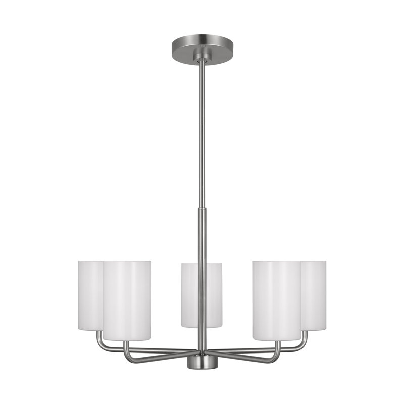 Lustre à 5 lumières Vincente, Acier brossé, Yes