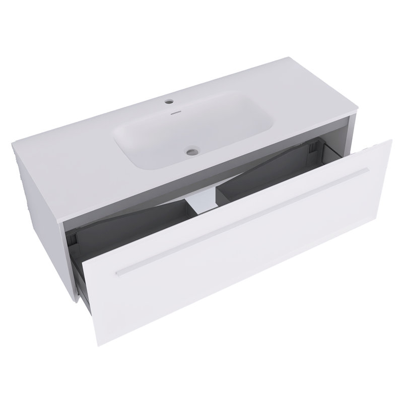 Armari 48'' Single Bathroom Vanity with Solid Surface Top, White