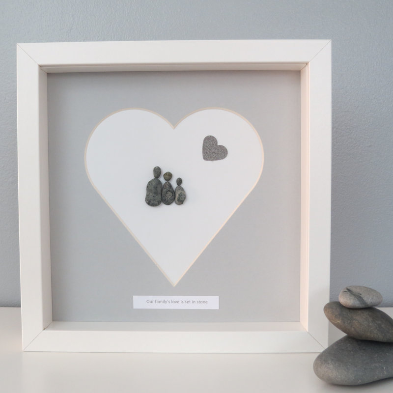 Our Families Love Is Set In Stone - Single Picture Frame Print, 23 x 23cm