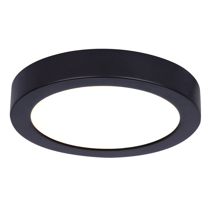 Plafonnier encastré à DEL noir, H 0,88 po x l 5,3 po x P 5,3 po, 10 W, Noir mat