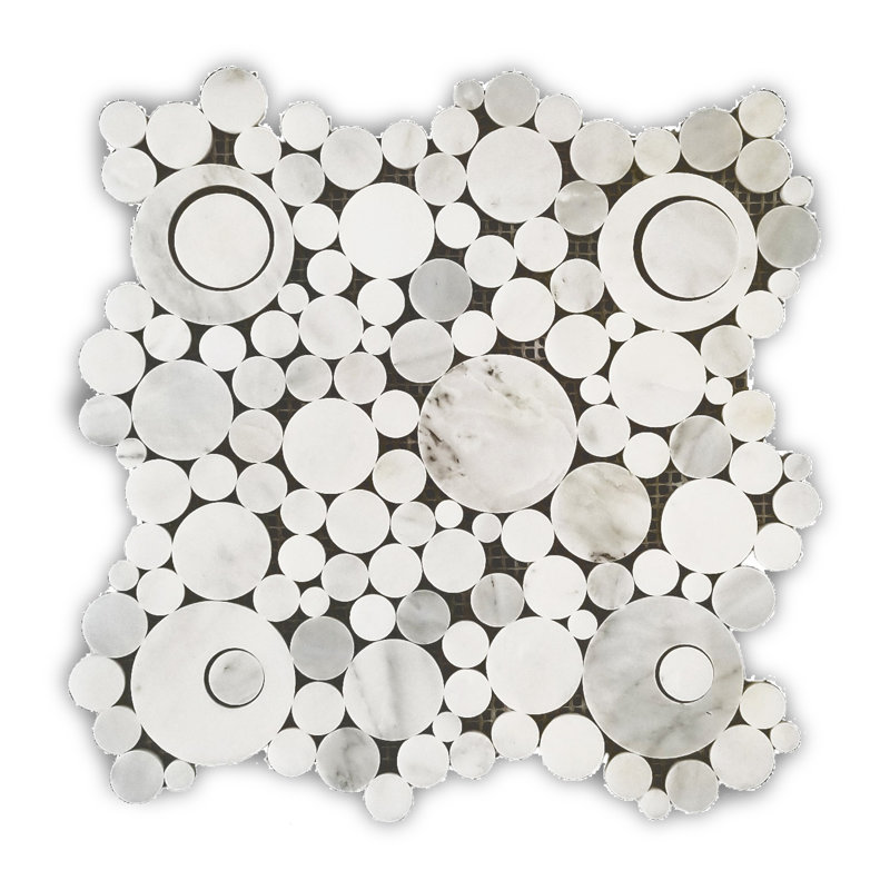 Carreau de mosaïque de marbre et de galets 12 po x 12 po Alpine