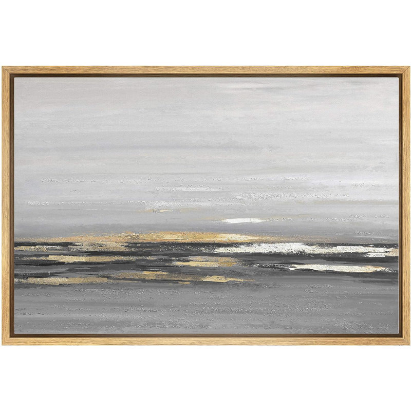 «Minimal Landscape IDEA4WALL», reproduction d'art sur toile encadrée grise, ciel abstrait, impression sur toile, décoration pour salon, chambre à coucher encadrée