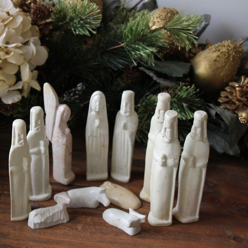 Ensemble de crèche 12 pièces saponite natural