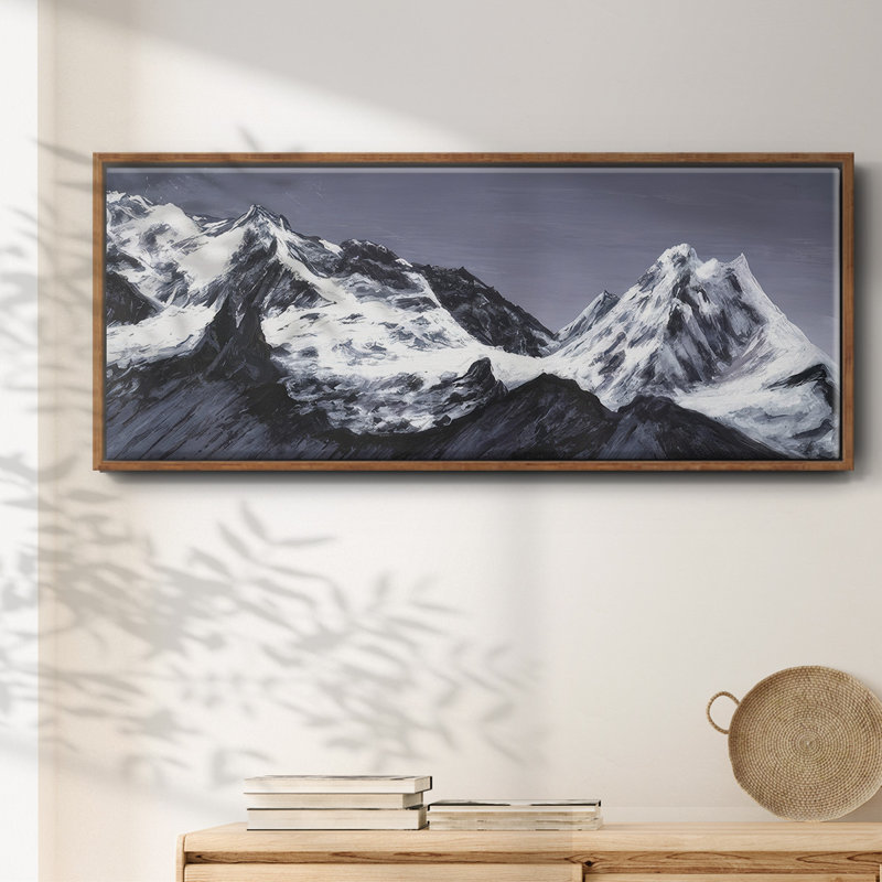 Moonlit Mountain Range I - Framed Canvas