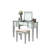 Silver 1Pc Vanity And Stool , Transitional Aspect Concept, 3 Drawers For Storage, 5Mm Central Mirror, Solid Wood Bedroom Selection Concept W/ In Style, Framework Scheme, Color Scheme