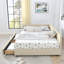 Grand lit capitonné en velours capitonné avec cadre de rangement, canapé-lit avec dossier et accoudoirs confortables, grand lit-235044837