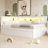 Upholstered Platform Bed with USB Ports and LED Belt, With Trundle-1234835489-1210517104